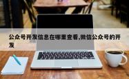 公众号开发信息在哪里查看,微信公众号的开发